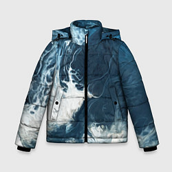 Куртка зимняя для мальчика Texture of dark waves, цвет: 3D-черный