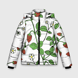 Куртка зимняя для мальчика Цветы Земляники Лесной, цвет: 3D-светло-серый