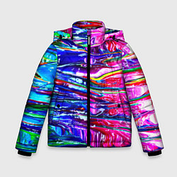 Куртка зимняя для мальчика Абстракция масляными красками, цвет: 3D-красный
