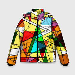 Куртка зимняя для мальчика ЦВЕТНОЙ ВИТРАЖ, цвет: 3D-светло-серый