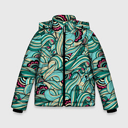 Куртка зимняя для мальчика ПЕРЕПЛЕТЕНИЕ ЛИСТВЫ, цвет: 3D-светло-серый