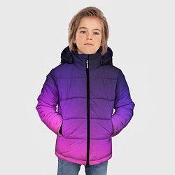 Куртка зимняя для мальчика Розовофиолетовый градиент, цвет: 3D-черный — фото 2