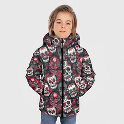 Куртка зимняя для мальчика День мертвых Черепа Мексика, цвет: 3D-светло-серый — фото 2