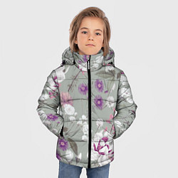Куртка зимняя для мальчика Цветы Романтический Сад, цвет: 3D-красный — фото 2