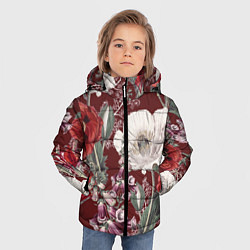 Куртка зимняя для мальчика Цветы Красного Мака, цвет: 3D-красный — фото 2