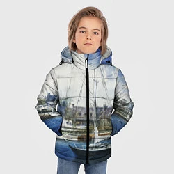 Куртка зимняя для мальчика Во французской гавани, цвет: 3D-черный — фото 2