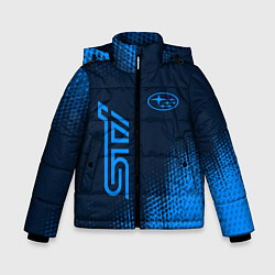 Куртка зимняя для мальчика SUBARU STI Абстракция, цвет: 3D-черный