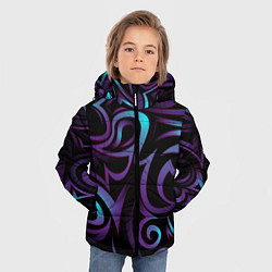 Куртка зимняя для мальчика Неоновое завихрение, цвет: 3D-светло-серый — фото 2