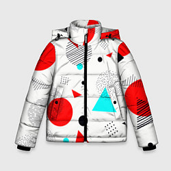 Куртка зимняя для мальчика GEOMETRIC FIGURED INTERLACING, цвет: 3D-красный