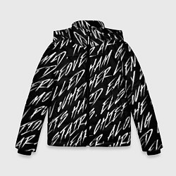 Куртка зимняя для мальчика Рандомный текст, цвет: 3D-черный