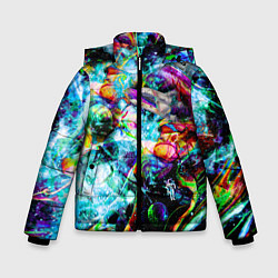 Куртка зимняя для мальчика Красочный космос, цвет: 3D-светло-серый