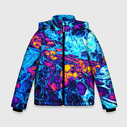 Куртка зимняя для мальчика Взрыв Неона Fluid Explosion Неон, цвет: 3D-светло-серый
