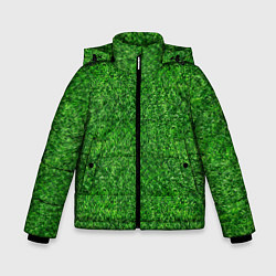Куртка зимняя для мальчика ЗЕЛЕНЫЙ ГАЗОН, цвет: 3D-черный