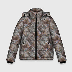 Куртка зимняя для мальчика Старый потертый деревянные паркет, цвет: 3D-светло-серый