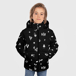 Куртка зимняя для мальчика Космос - патерн, цвет: 3D-черный — фото 2