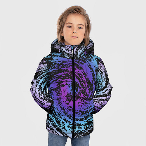 Зимняя куртка для мальчика Галактика Неон / 3D-Светло-серый – фото 3
