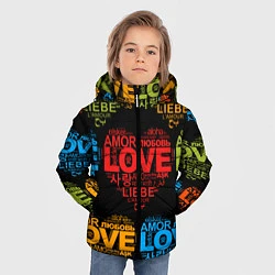 Куртка зимняя для мальчика Love, Amor, Любовь - Неон версия, цвет: 3D-красный — фото 2