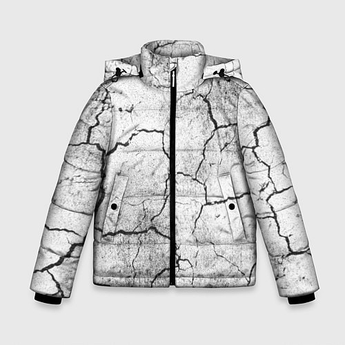 Зимняя куртка для мальчика ТРЕЩИНЫ ЧЕРНО БЕЛЫЙ / 3D-Светло-серый – фото 1