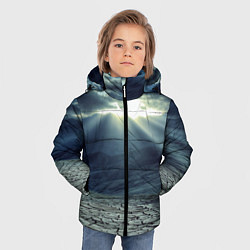 Куртка зимняя для мальчика Трещины на земле пустыня, цвет: 3D-черный — фото 2