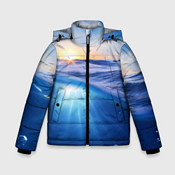 Куртка зимняя для мальчика Грань между небом и водой, цвет: 3D-светло-серый