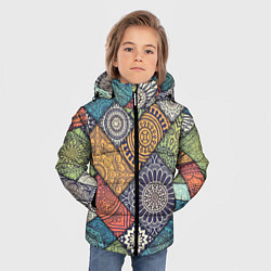 Куртка зимняя для мальчика Мандала орнамент, цвет: 3D-красный — фото 2