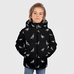 Куртка зимняя для мальчика Голуби на черном паттерн, цвет: 3D-черный — фото 2