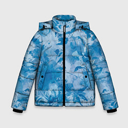 Куртка зимняя для мальчика Цветочный летний паттерн, цвет: 3D-светло-серый