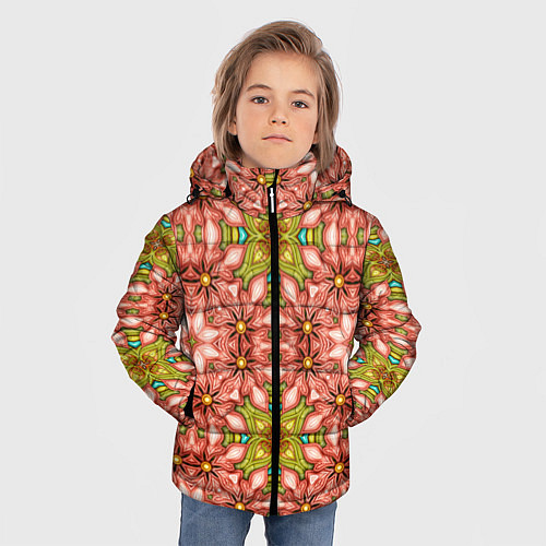Зимняя куртка для мальчика Калейдоскоп текстуры 3D / 3D-Светло-серый – фото 3
