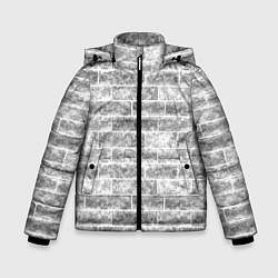 Куртка зимняя для мальчика Серая кирпичная стена стиль лофт, цвет: 3D-светло-серый