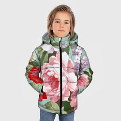 Куртка зимняя для мальчика Букет роз Лето, цвет: 3D-черный — фото 2