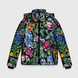 Куртка зимняя для мальчика Цветы Старый Сад, цвет: 3D-светло-серый