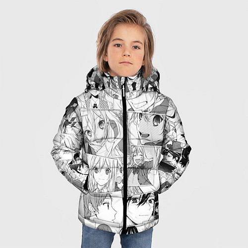 Зимняя куртка для мальчика Horimiya pattern / 3D-Светло-серый – фото 3
