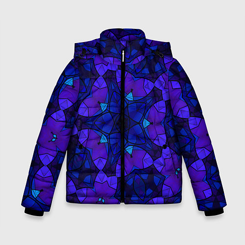 Зимняя куртка для мальчика Калейдоскоп -геометрический сине-фиолетовый узор / 3D-Красный – фото 1