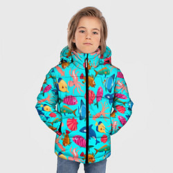 Куртка зимняя для мальчика THE UNDERWATER WORLD OF THE OCEAN, цвет: 3D-светло-серый — фото 2