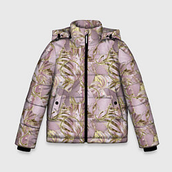 Куртка зимняя для мальчика Золотистые бабочки, цвет: 3D-красный