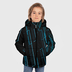 Куртка зимняя для мальчика Неоновые стёкла - Голубой, цвет: 3D-светло-серый — фото 2