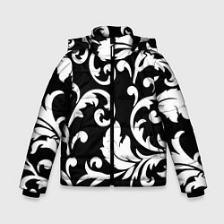 Куртка зимняя для мальчика Minimalist floral pattern, цвет: 3D-черный