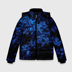 Куртка зимняя для мальчика BLUE FLOWERS Синие цветы, цвет: 3D-черный