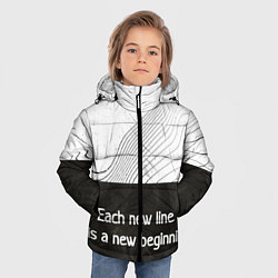 Куртка зимняя для мальчика Линии жизни Life lines, цвет: 3D-черный — фото 2