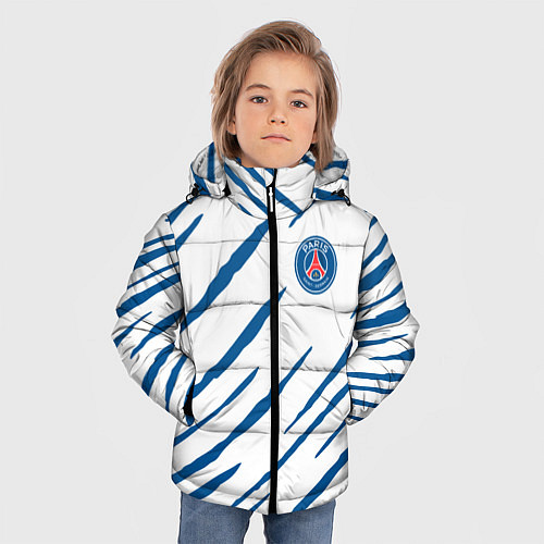 Зимняя куртка для мальчика Псж psg / 3D-Светло-серый – фото 3