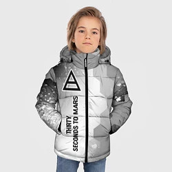 Куртка зимняя для мальчика Thirty Seconds to Mars Glitch на светлом фоне, цвет: 3D-черный — фото 2