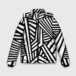 Куртка зимняя для мальчика Геометрический узор Минимализм, цвет: 3D-светло-серый
