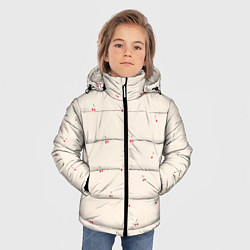 Куртка зимняя для мальчика Вишня на бежевом фоне, цвет: 3D-светло-серый — фото 2