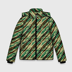 Куртка зимняя для мальчика Абстрактный узор камуфляжной расцветки, цвет: 3D-черный