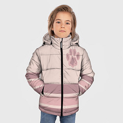 Куртка зимняя для мальчика Коричневые полосы на кремовом фоне stripes cream c, цвет: 3D-светло-серый — фото 2