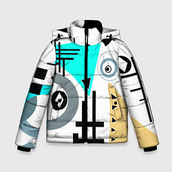 Куртка зимняя для мальчика Абстрактный современный дизайн, цвет: 3D-светло-серый