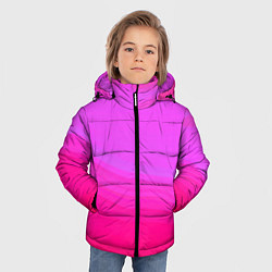 Куртка зимняя для мальчика Neon pink bright abstract background, цвет: 3D-светло-серый — фото 2