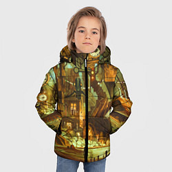 Куртка зимняя для мальчика Cool Steampunk painting, цвет: 3D-светло-серый — фото 2