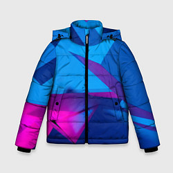 Куртка зимняя для мальчика Абстрактные геометрические фигуры - Синий, цвет: 3D-красный