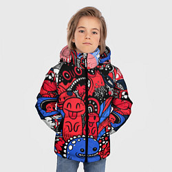 Куртка зимняя для мальчика Такие разные монстры, цвет: 3D-светло-серый — фото 2